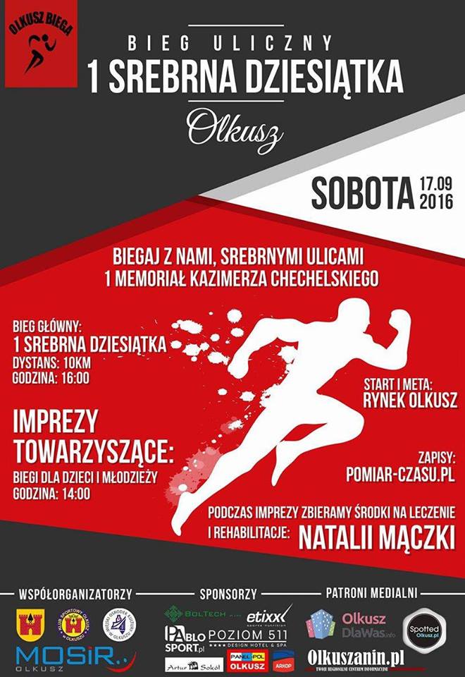 I Bieg Uliczny Srebrna Dziesiątka – Olkusz 17.09.2016 – zdjęcie 2